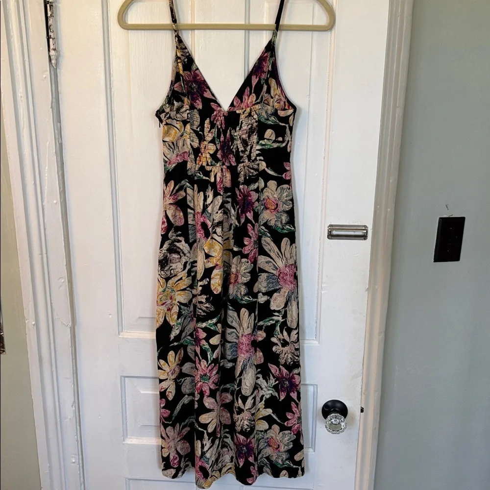 Urban Outfitters Black Spring/Summer Dress with Colorful Floral Print - Picture 4 of 6